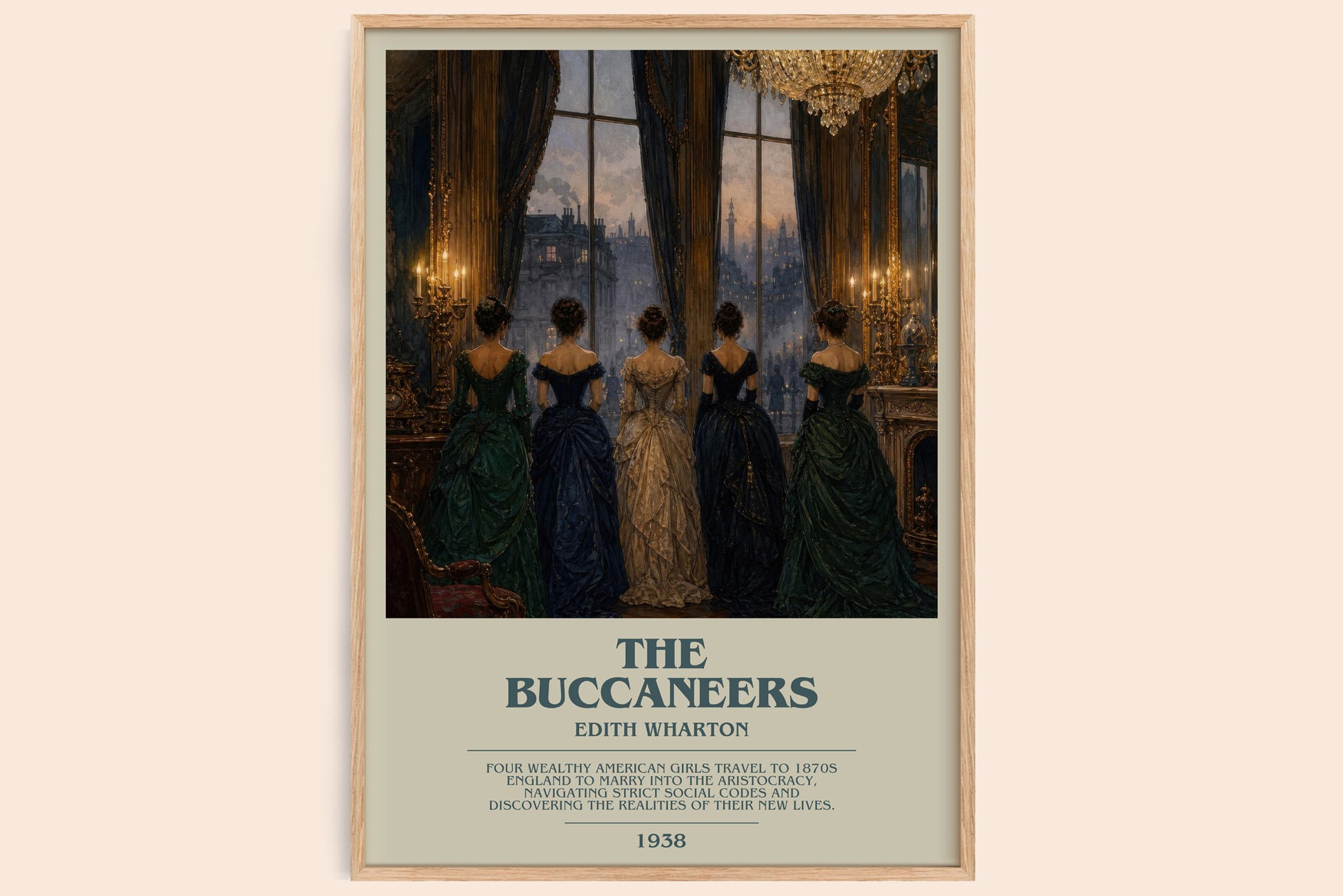 The Buccaneers bookish book poster by Edith Wharton – framed literary art print