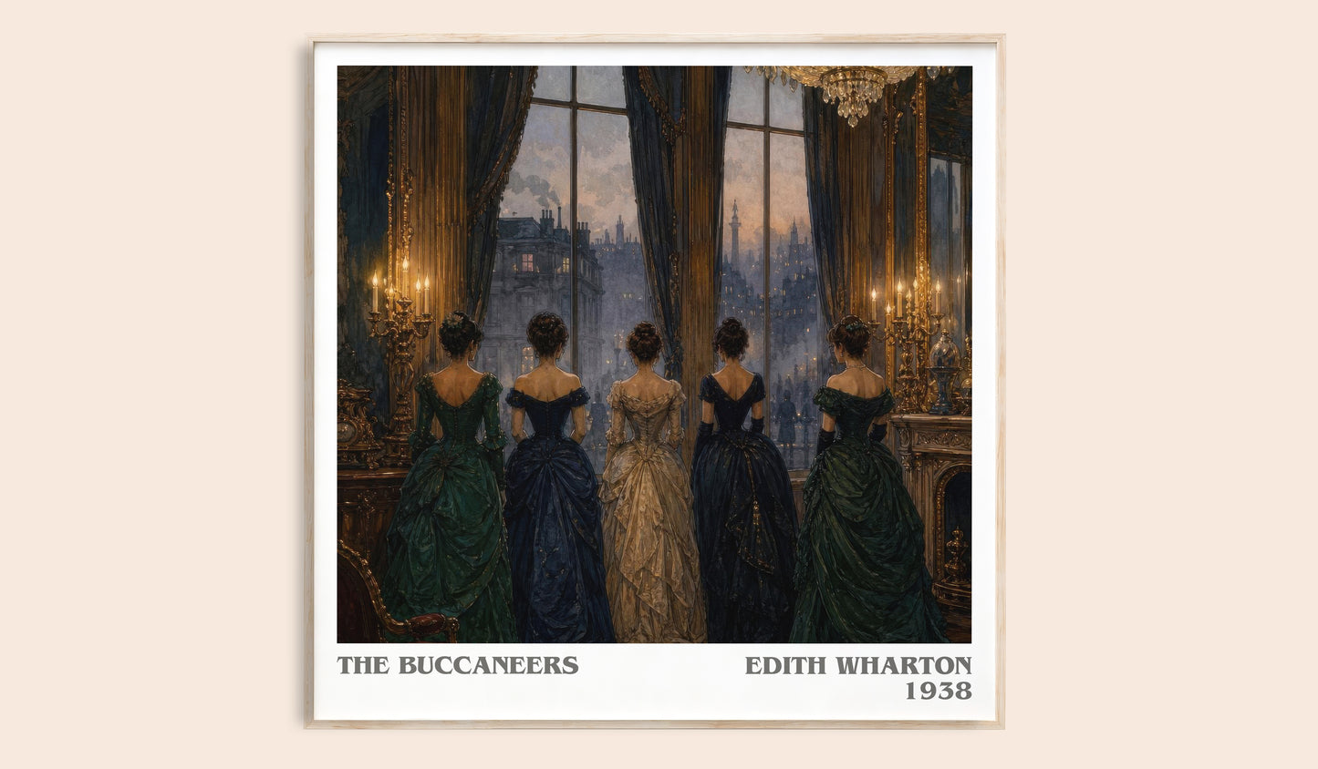 The Buccaneers literary book poster by Edith Wharton – framed literary art print