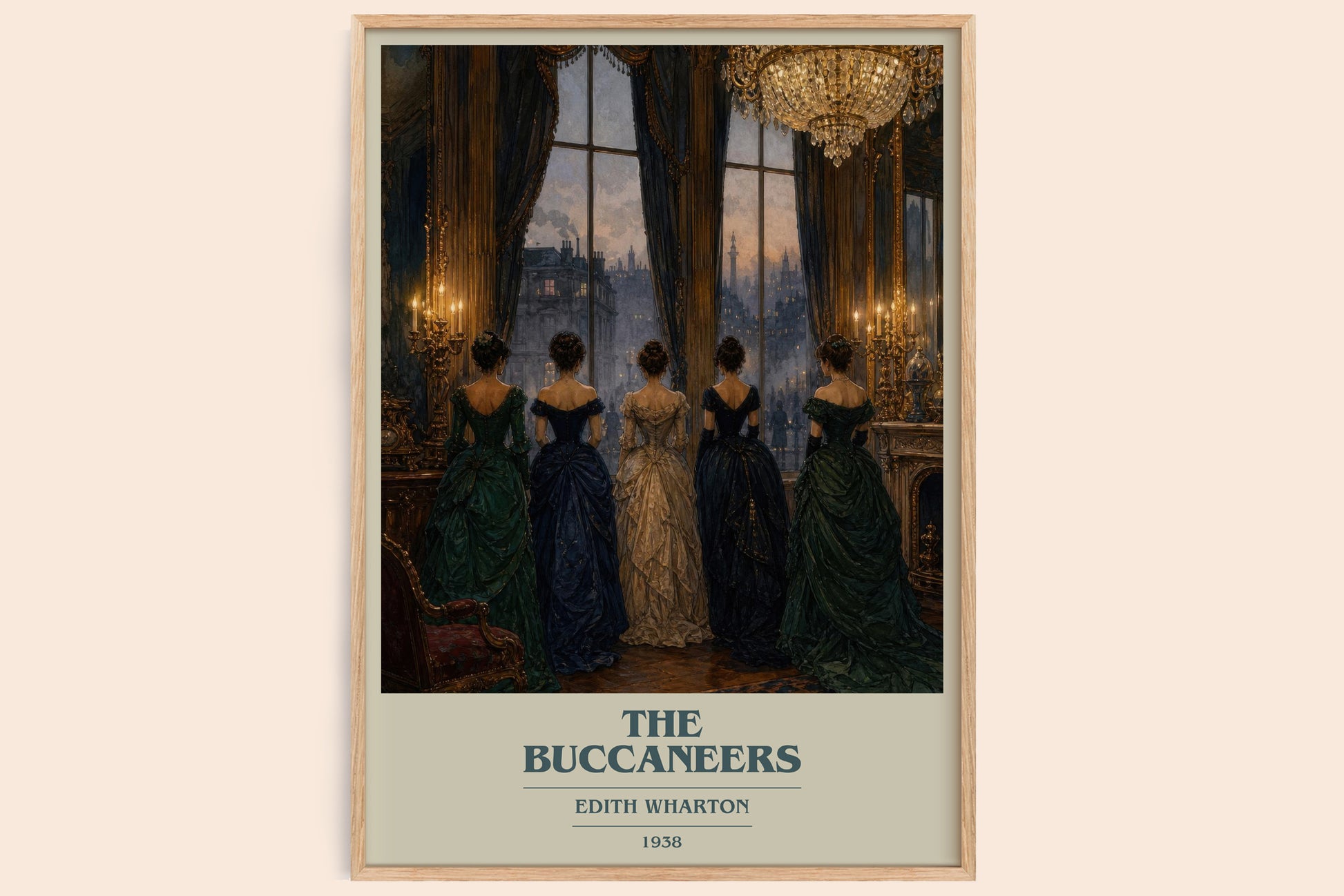 The Buccaneers book cover book poster by Edith Wharton – framed literary art print