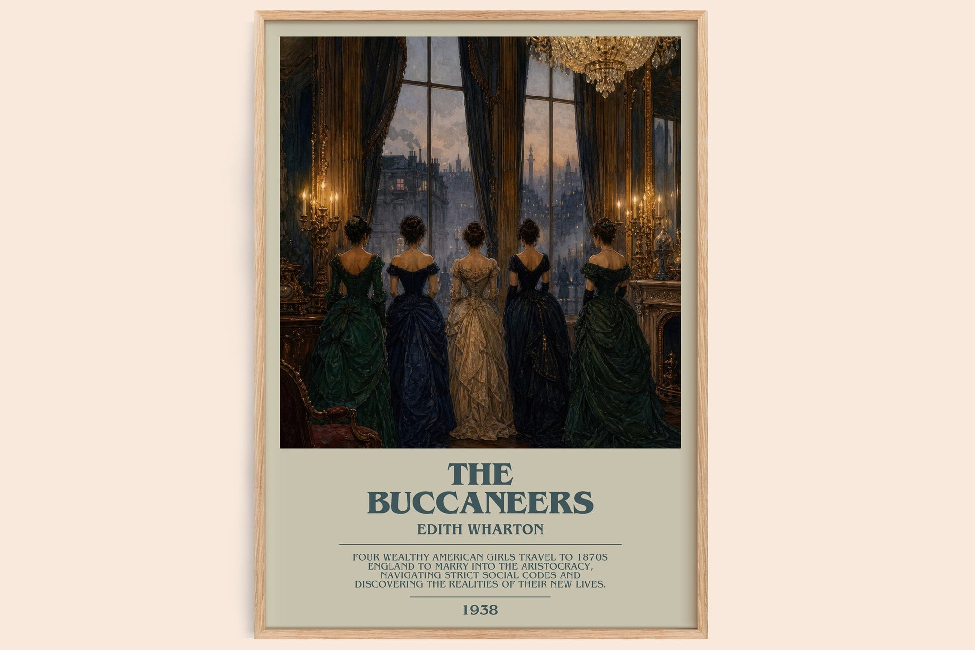 The Buccaneers bookish book poster by Edith Wharton – framed literary art print