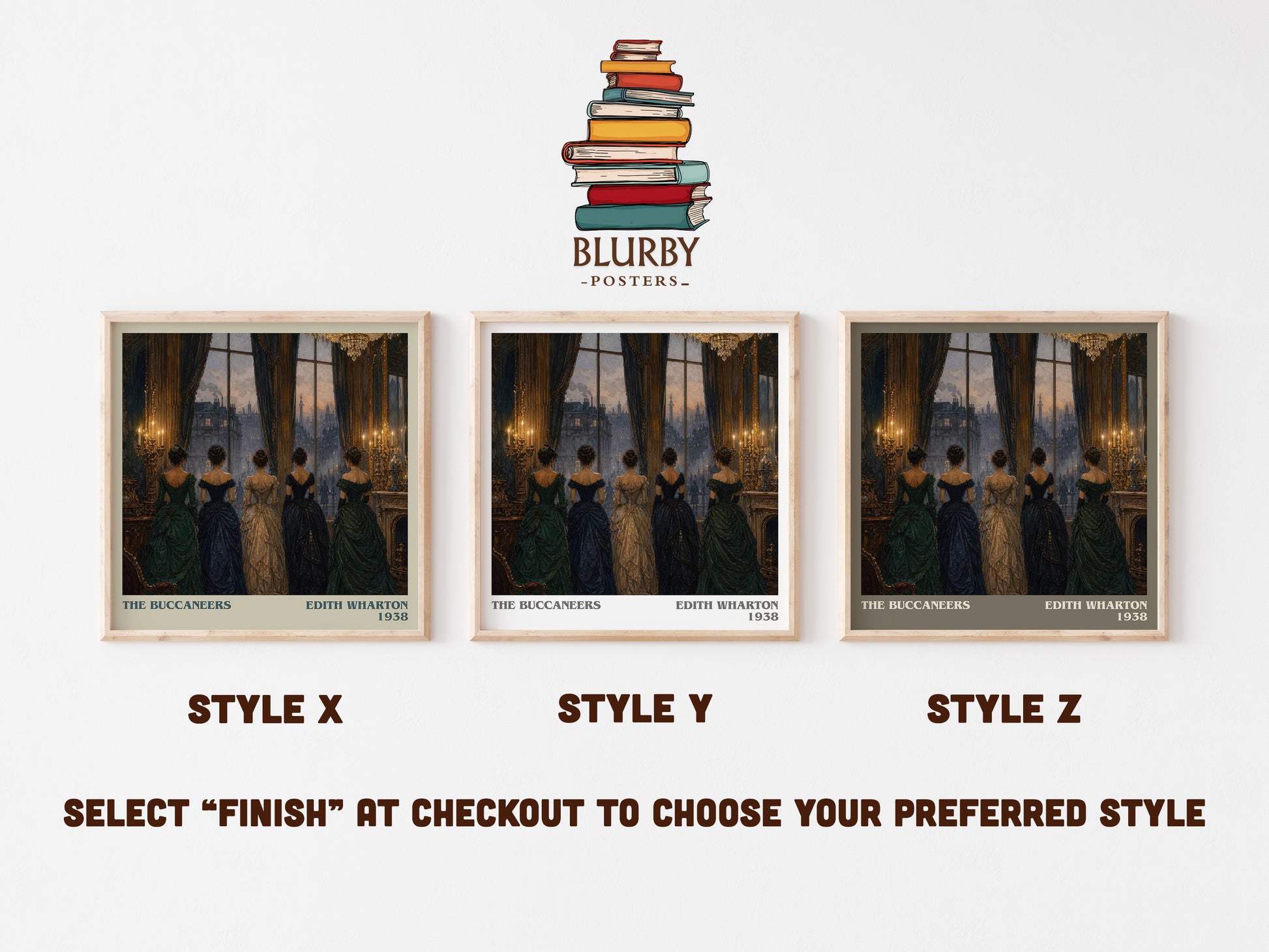 The Buccaneers literary print in frame leaning in hallway – historical fiction wall art