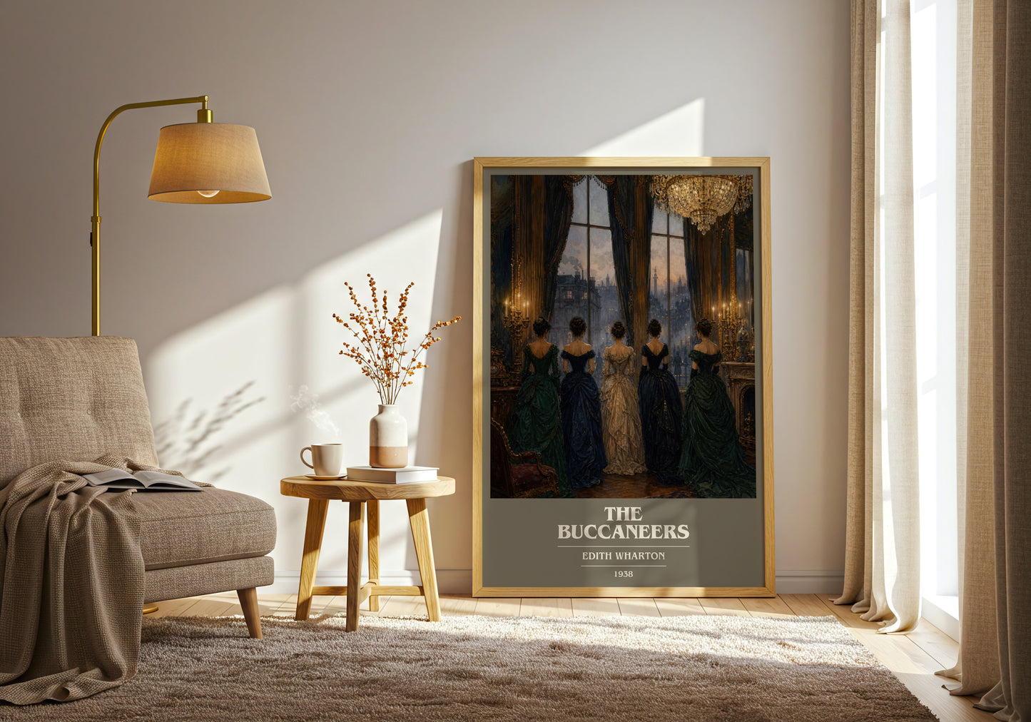 The Buccaneers book cover print on bookshelf – Edith Wharton fan gift