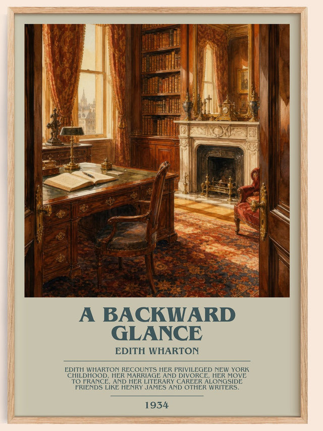 A Backward Glance Bookish Wall Art by Edith Wharton