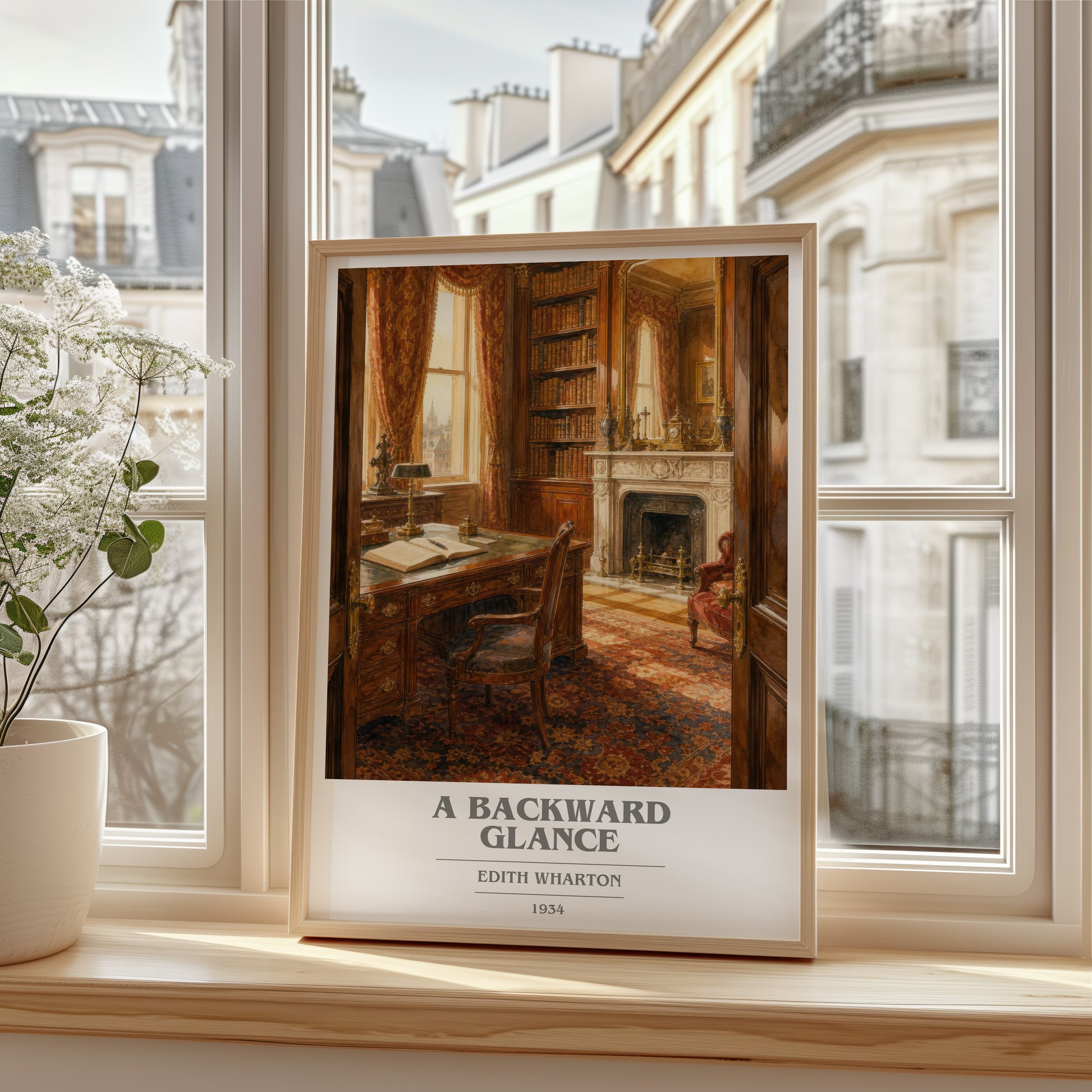 A Backward Glance book cover poster colour and style options – Edith Wharton book art