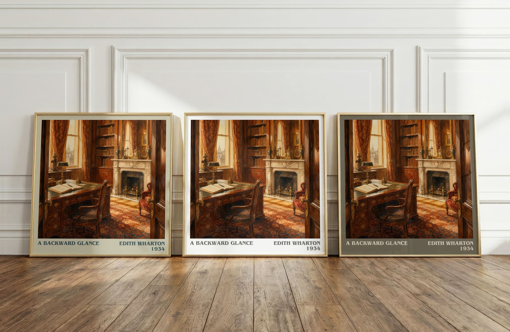 A Backward Glance literary art print colour and style options – Edith Wharton book art
