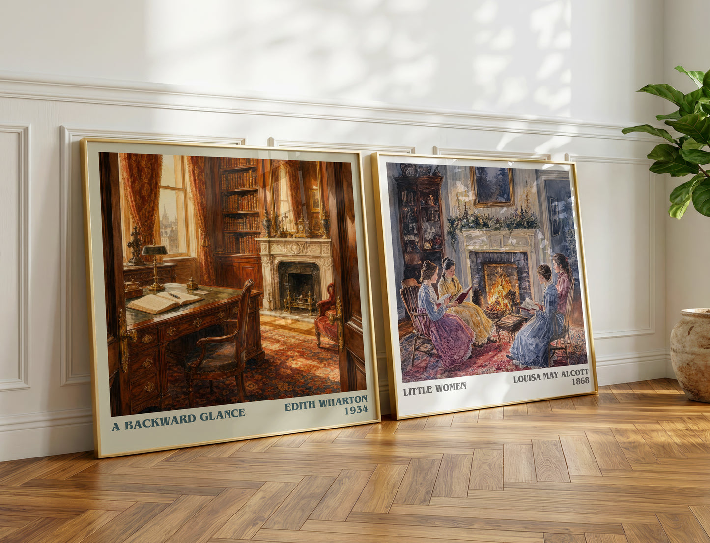 A Backward Glance literary print on bookshelf – Edith Wharton fan gift