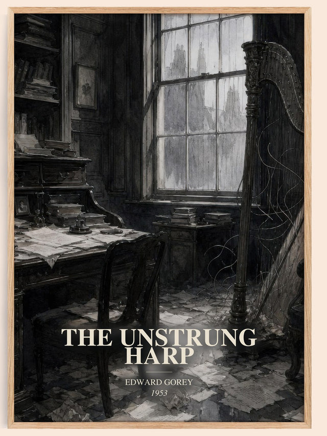 The Unstrung Harp Book Watercolour Illustration by Edward Gorey