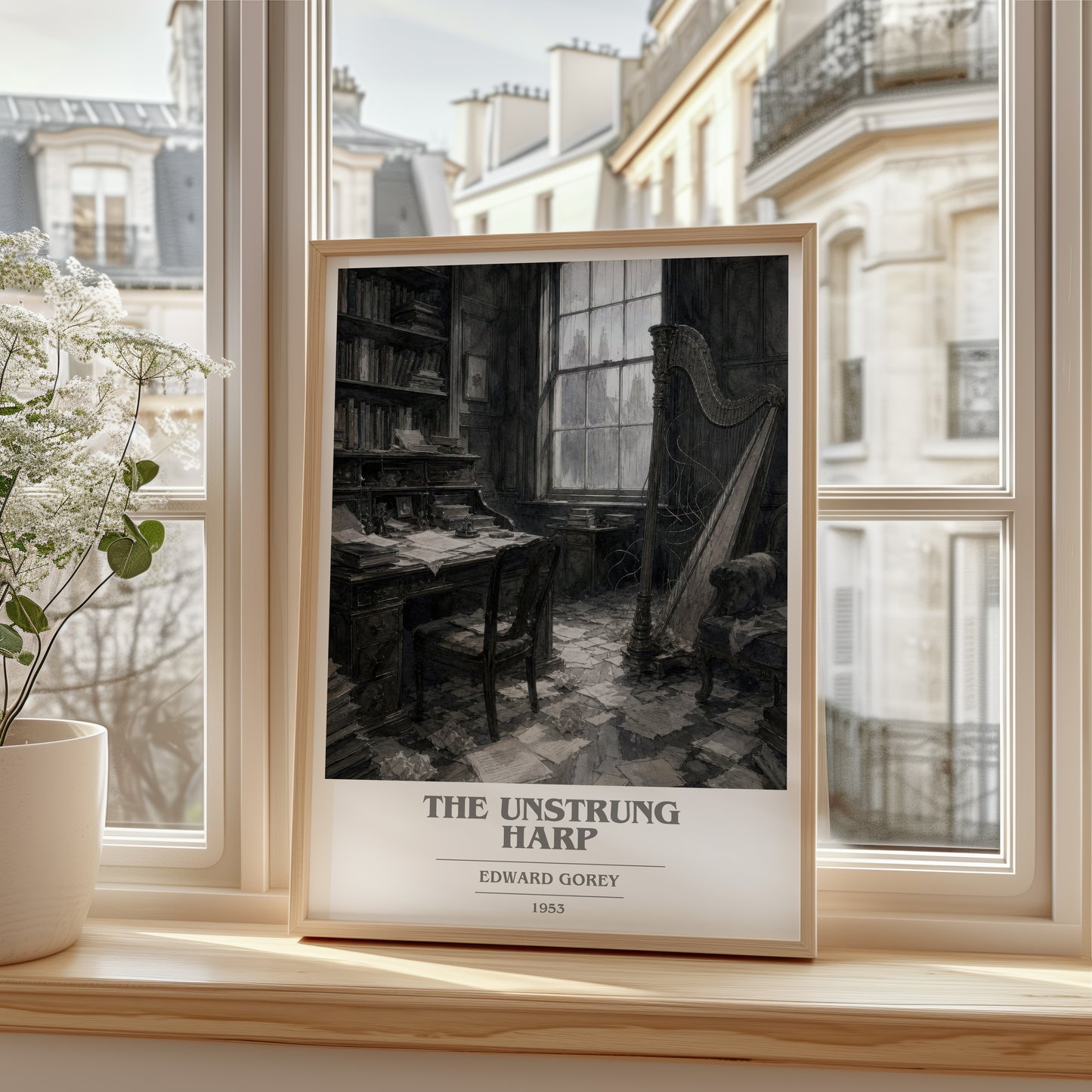 The Unstrung Harp book cover poster colour and style options – Edward Gorey book art