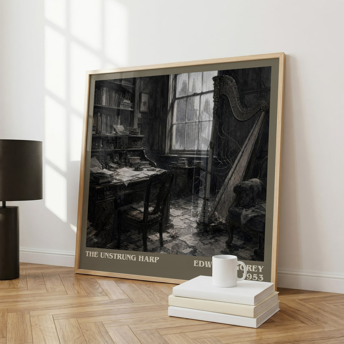 The Unstrung Harp literary art print colour and style options – Edward Gorey book art