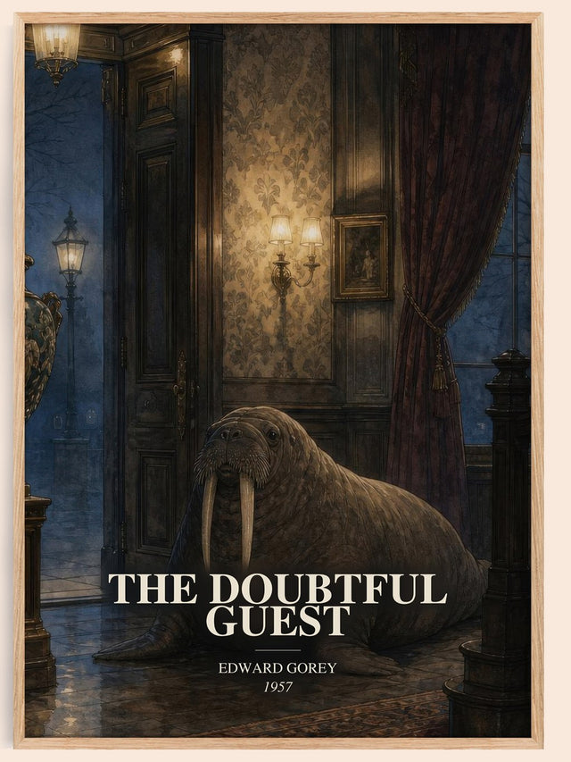 The Doubtful Guest Book Watercolour Illustration by Edward Gorey