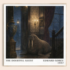 The Doubtful Guest literary book poster by Edward Gorey – framed literary art print