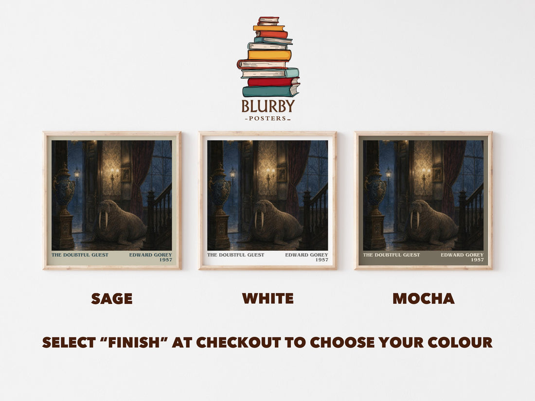 The Doubtful Guest literary print framed by window – literary home decor