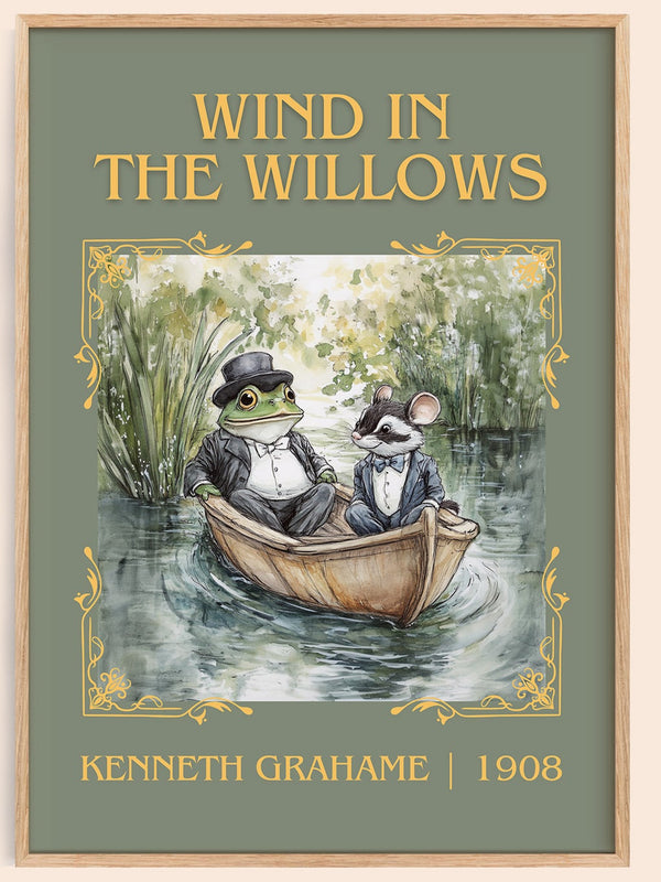 The Wind in the Willows classic book art book poster by Kenneth Grahame – framed literary art print