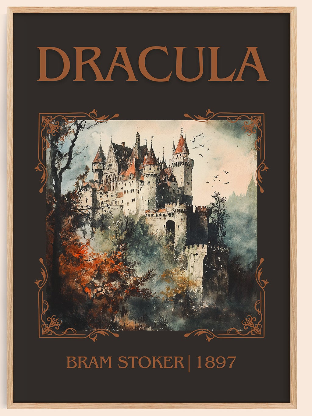 Dracula classic book art book poster by Bram Stoker – framed literary art print