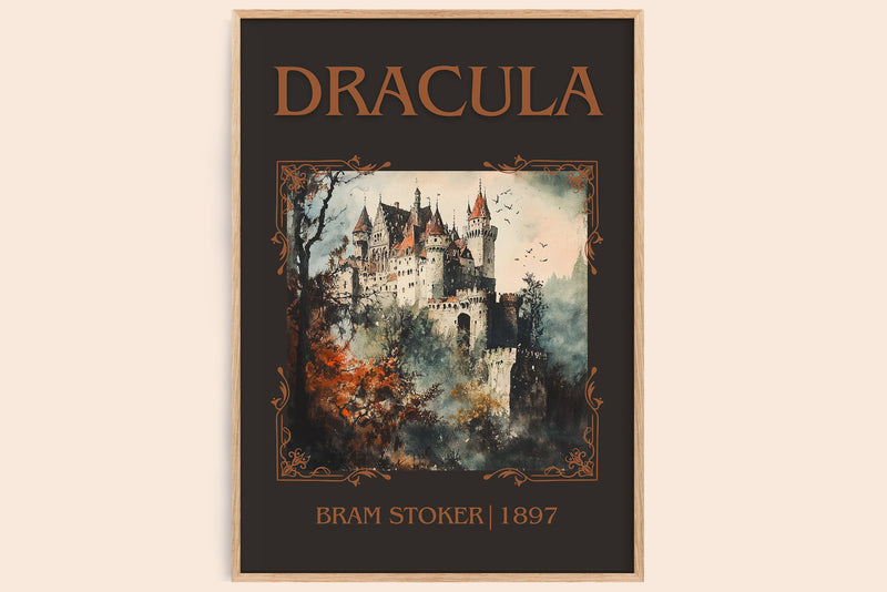 Dracula classic book art book poster by Bram Stoker – framed literary art print