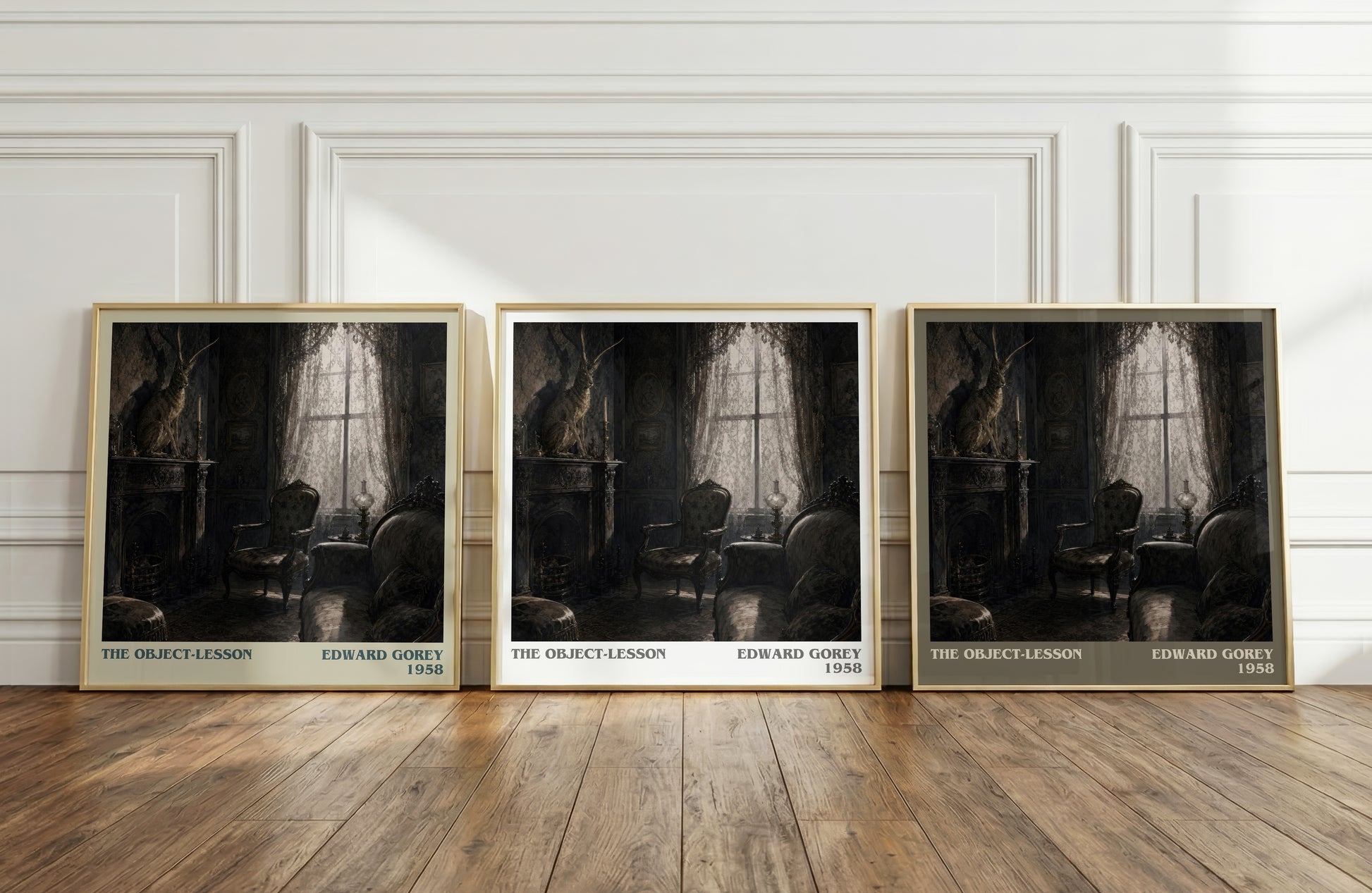 The Object-Lesson literary art print colour and style options – Edward Gorey book art