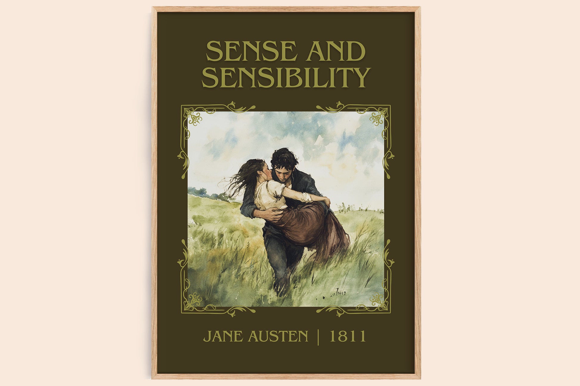 Sense and Sensibility classic book art book poster by Jane Austen – framed literary art print