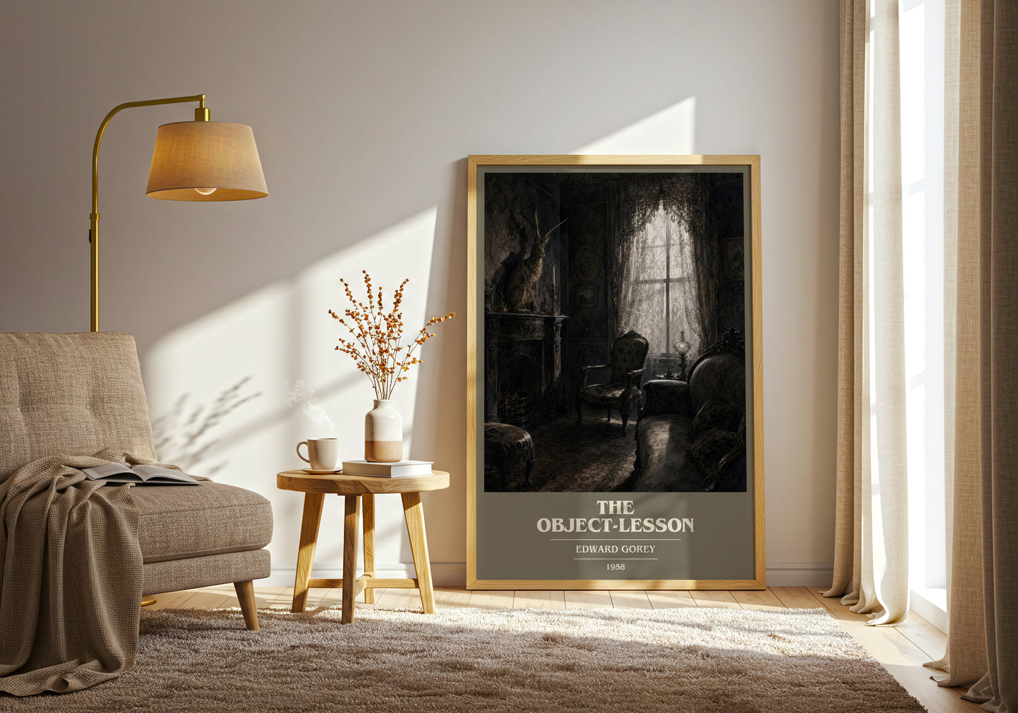 The Object-Lesson book cover print on bookshelf – Edward Gorey fan gift