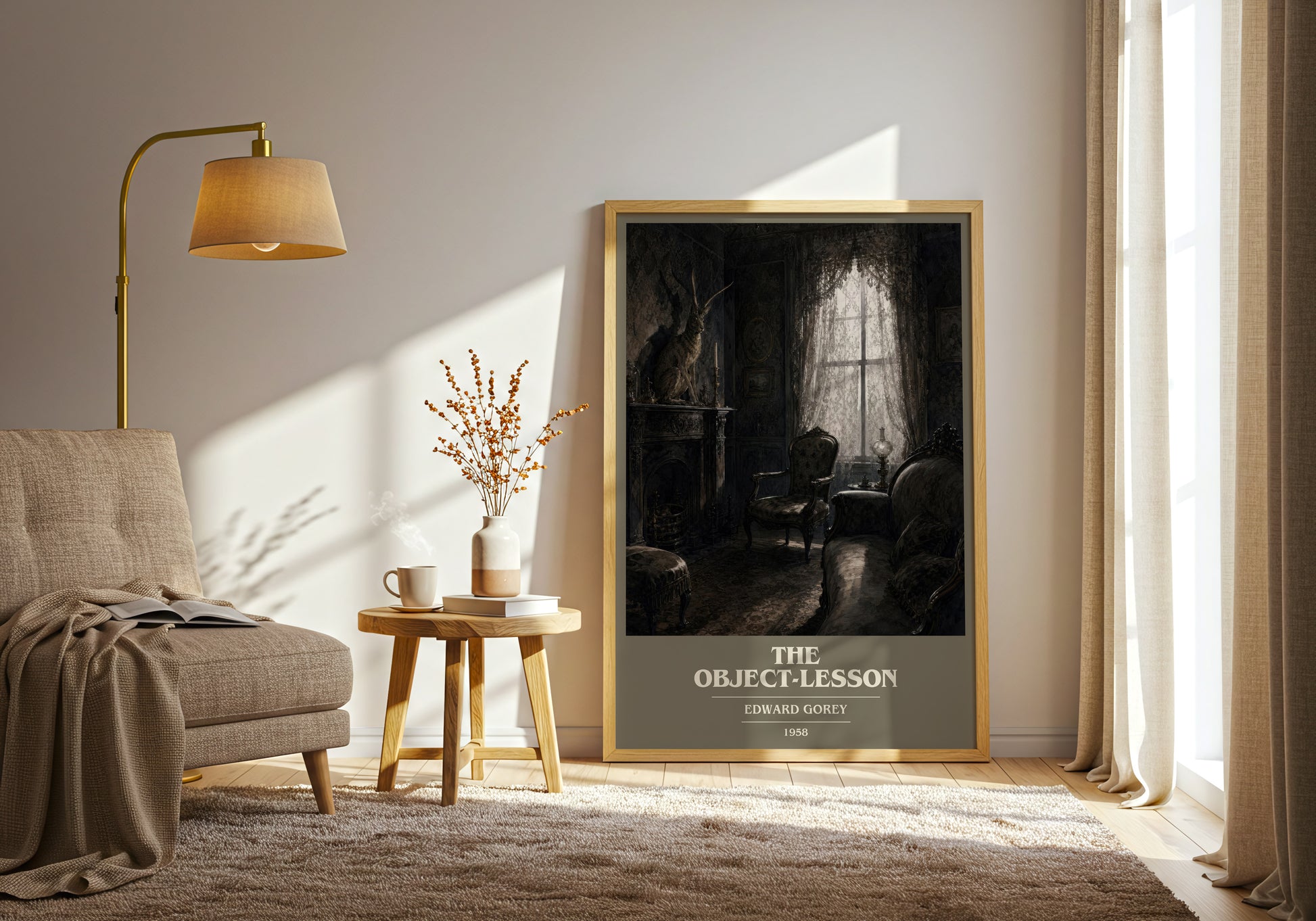 The Object-Lesson book cover print on bookshelf – Edward Gorey fan gift