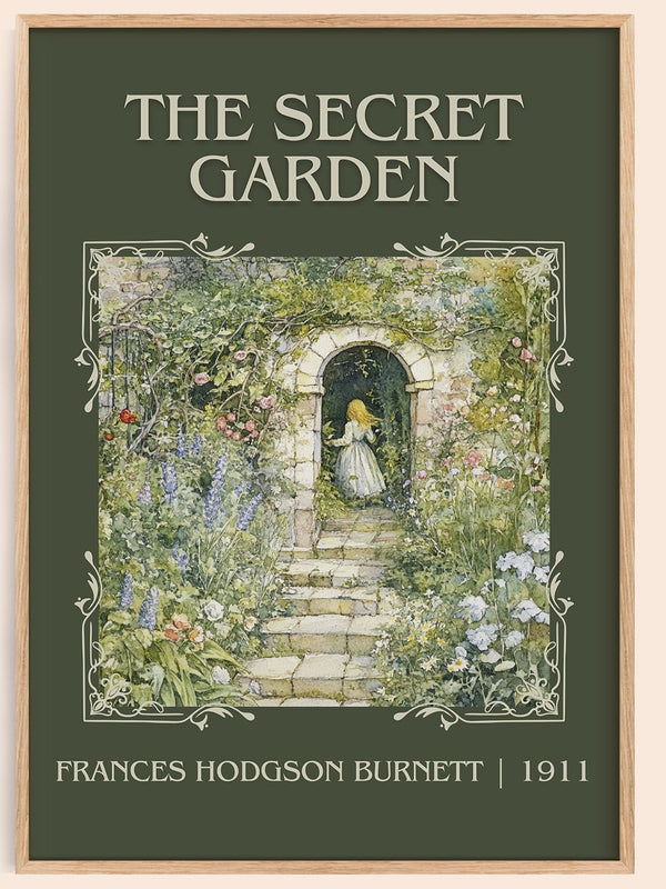 The Secret Garden classic book art book poster by Frances Hodgson Burnett – framed literary art print