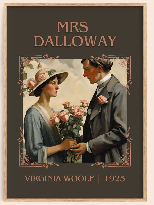 Mrs Dalloway classic book art book poster by Virginia Woolf – framed literary art print