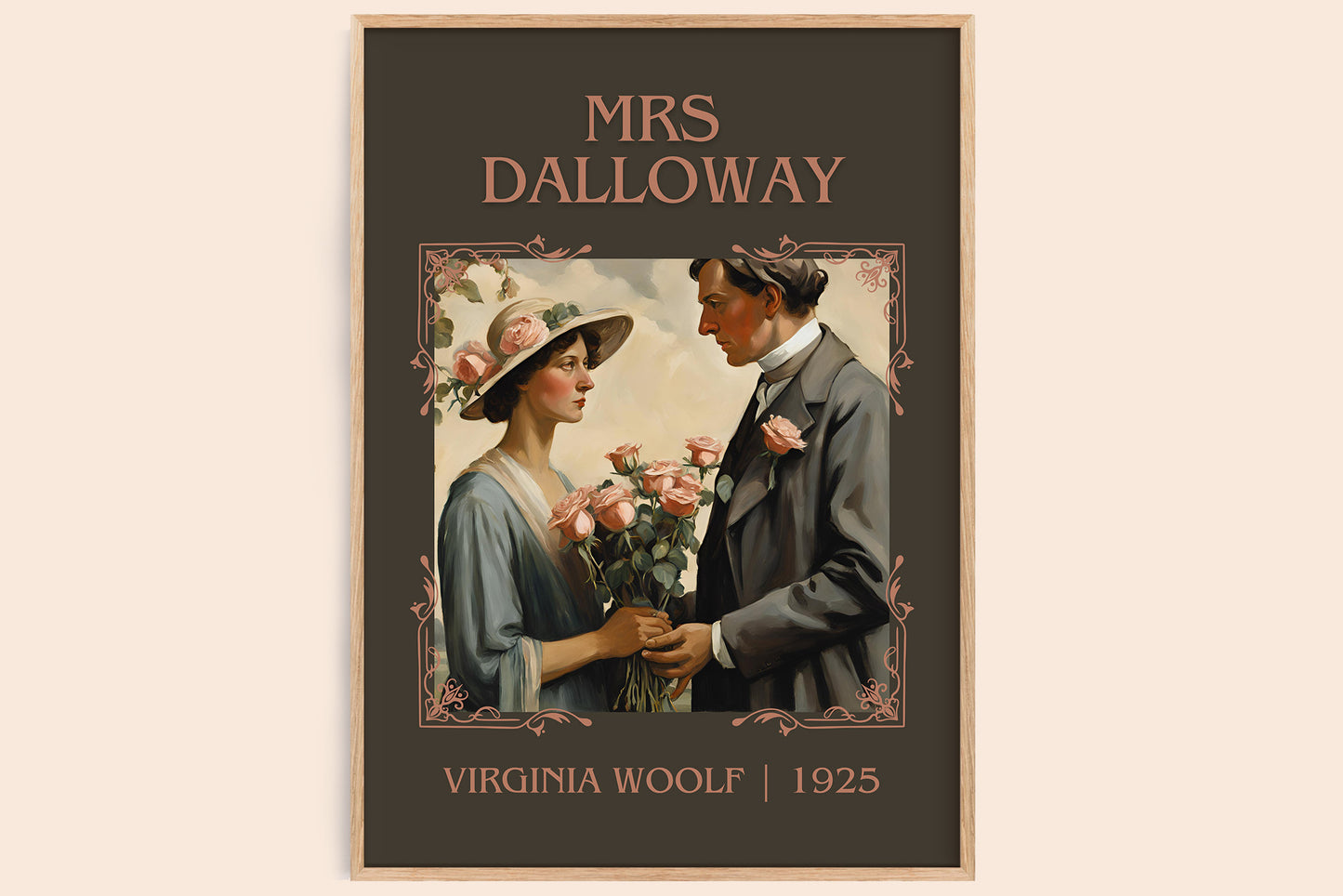 Mrs Dalloway classic book art book poster by Virginia Woolf – framed literary art print