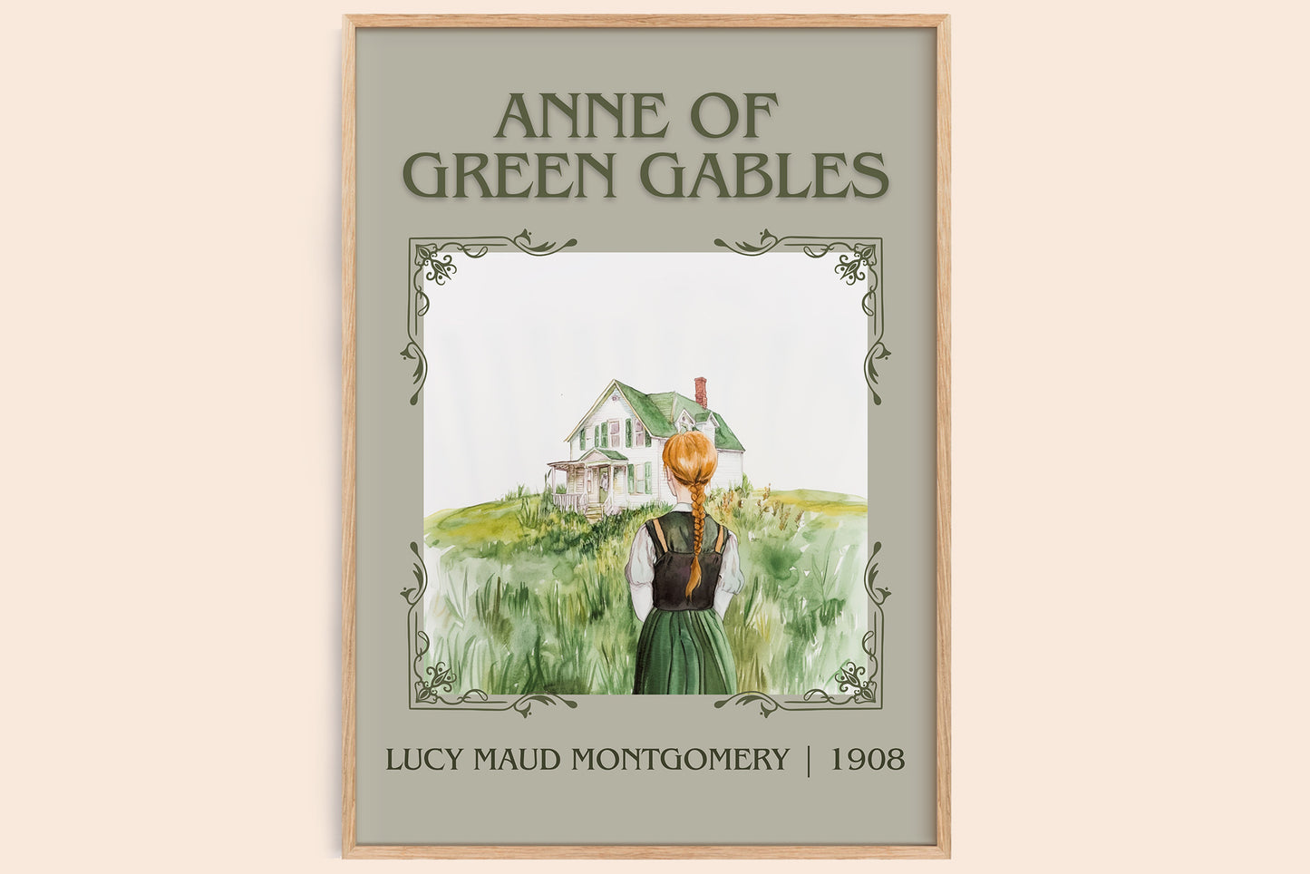Anne of Green Gables classic book art book poster by Lucy Maud Montgomery – framed literary art print