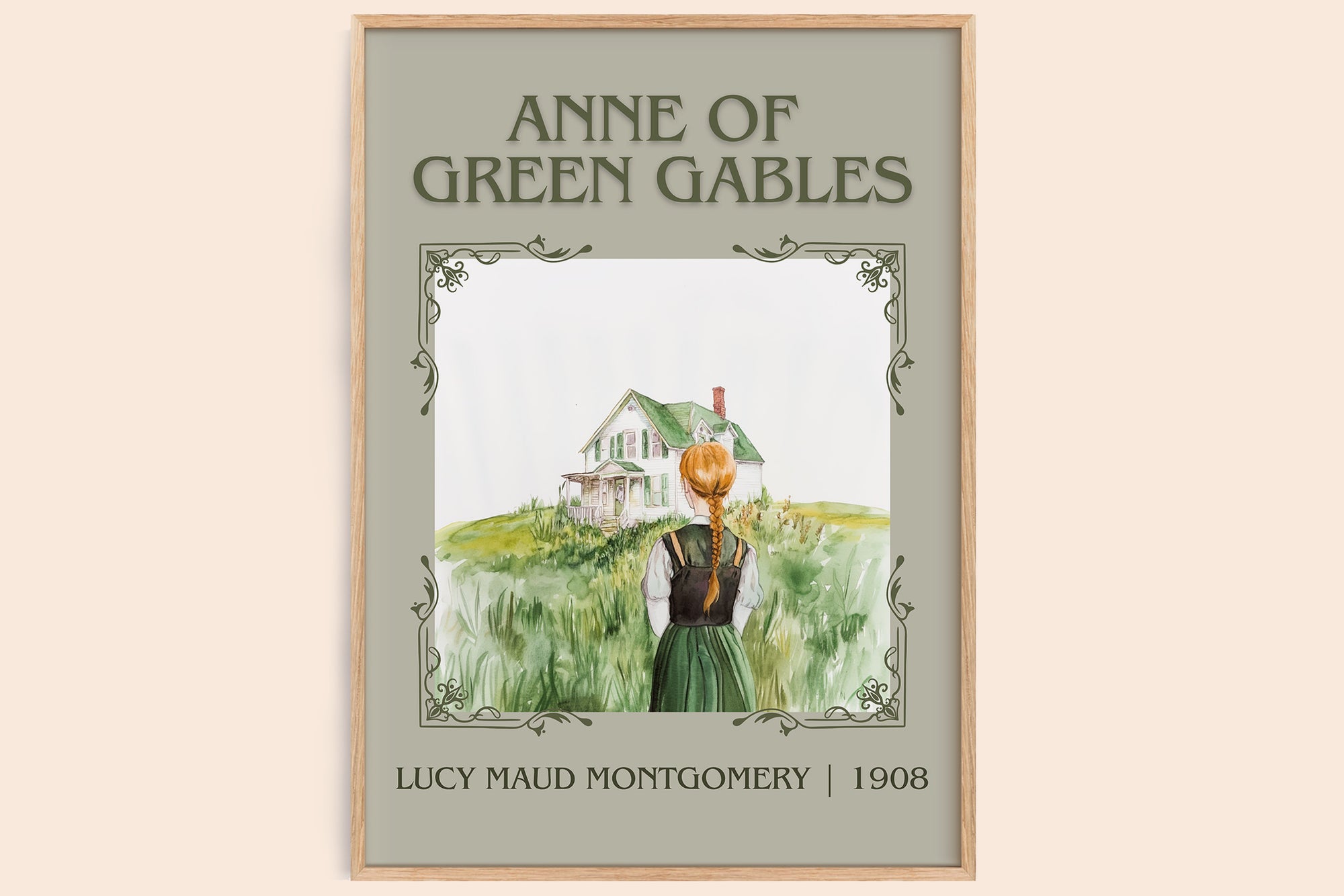 Anne of Green Gables classic book art book poster by Lucy Maud Montgomery – framed literary art print
