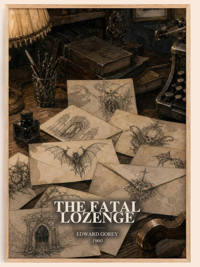 The Fatal Lozenge Book Watercolour Illustration by Edward Gorey