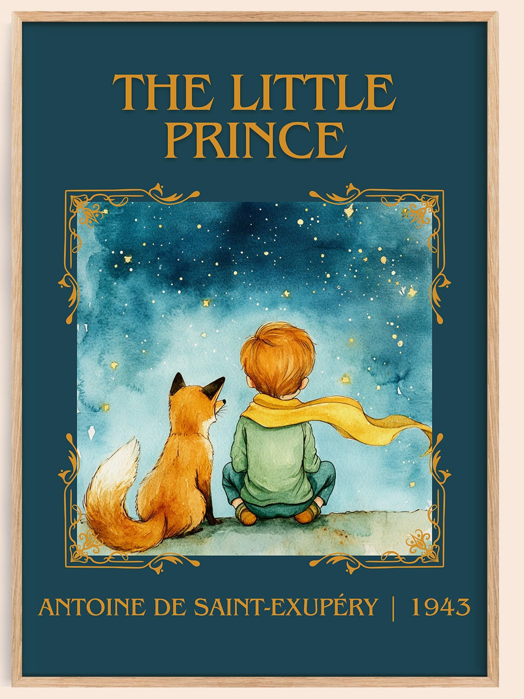 The Little Prince classic book art book poster by Antoine de Saint-Exupéry – framed literary art print