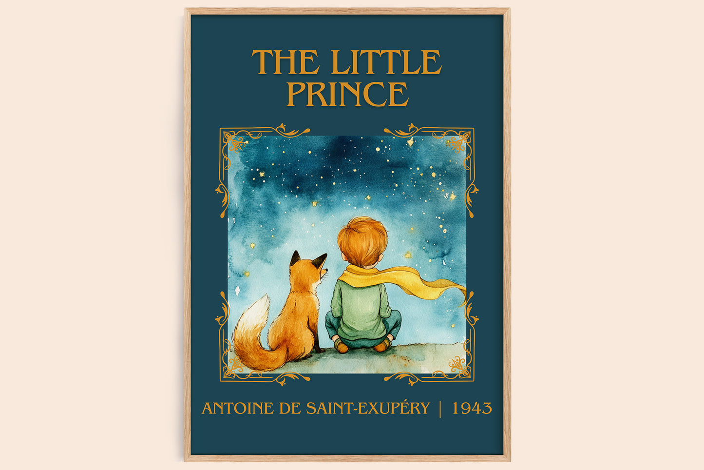 The Little Prince classic book art book poster by Antoine de Saint-Exupéry – framed literary art print