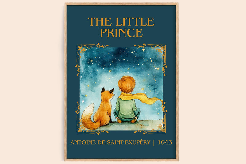 The Little Prince classic book art book poster by Antoine de Saint-Exupéry – framed literary art print