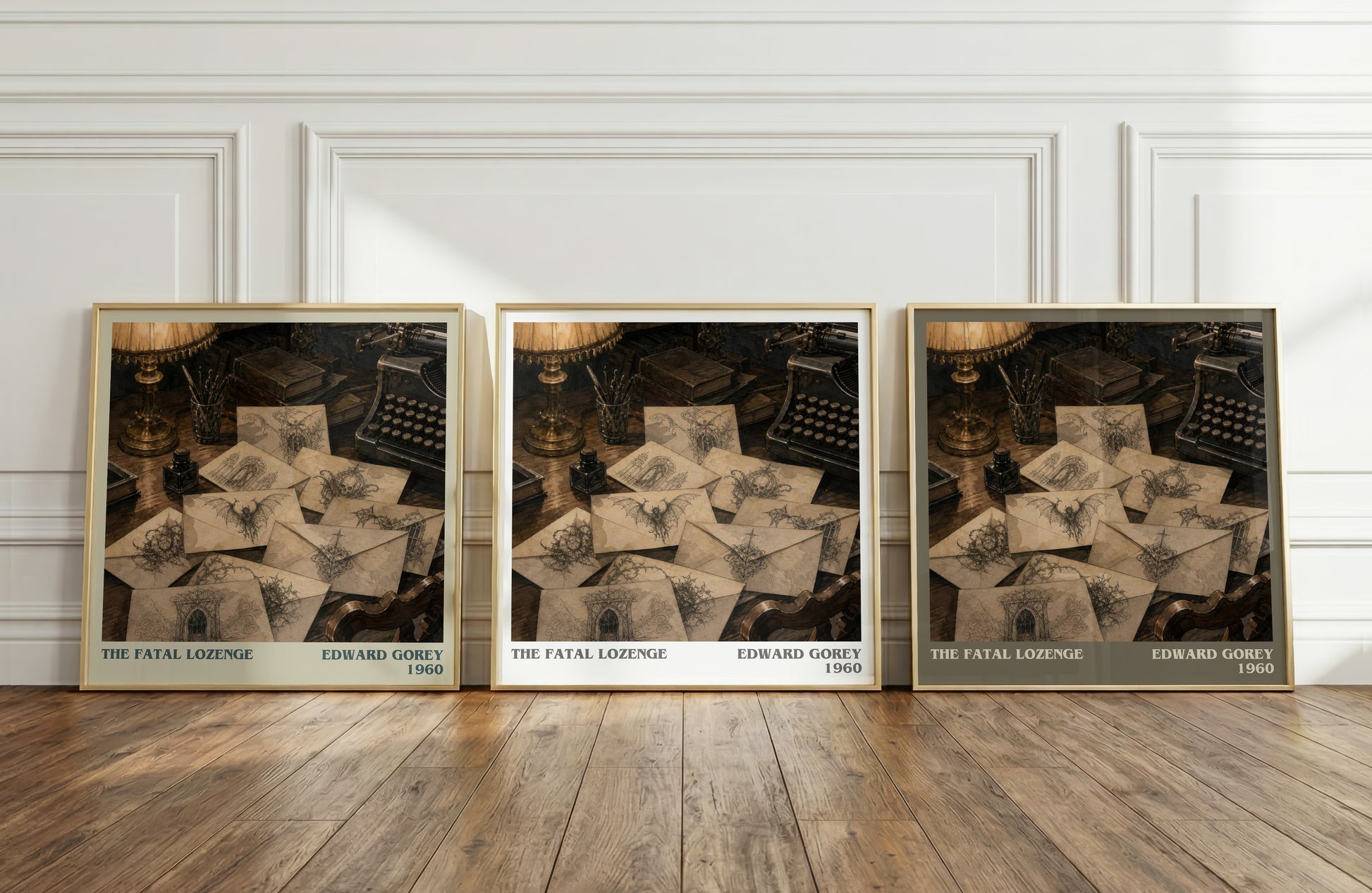 The Fatal Lozenge literary art print colour and style options – Edward Gorey book art