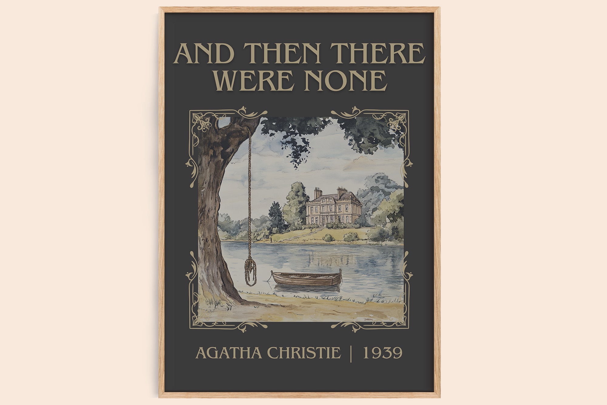 And Then There Were None classic book art book poster by Agatha Christie – framed literary art print