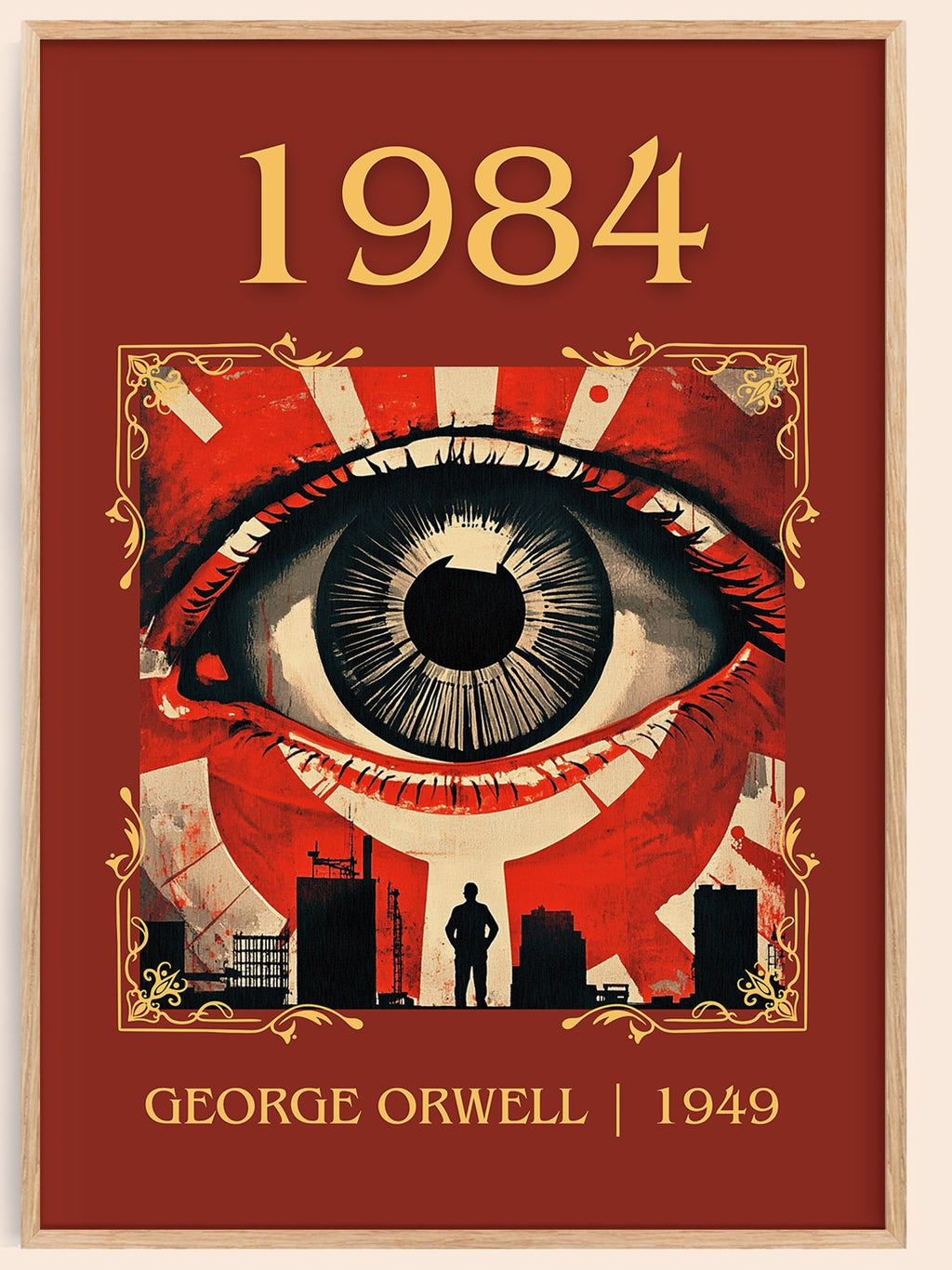 1984 classic book art book poster by George Orwell – framed literary art print