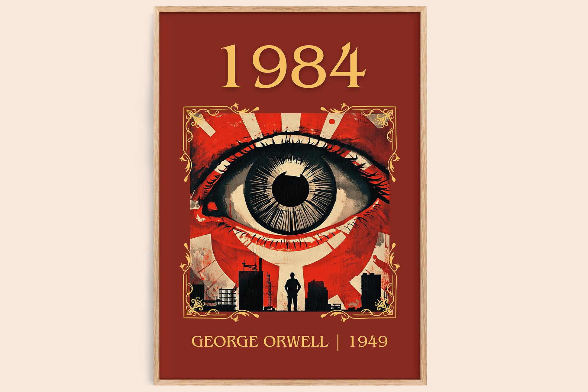 1984 classic book art book poster by George Orwell – framed literary art print