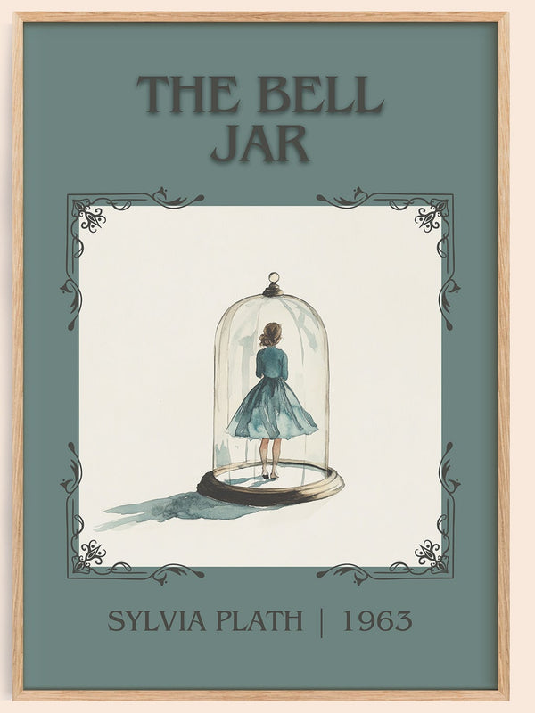The Bell Jar classic book art book poster by Sylvia Plath – framed literary art print