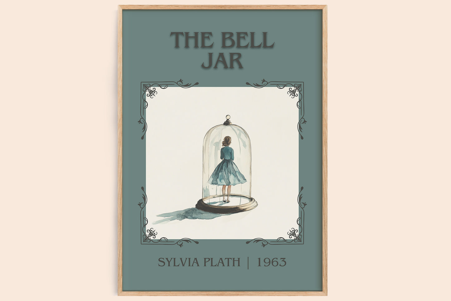 The Bell Jar classic book art book poster by Sylvia Plath – framed literary art print
