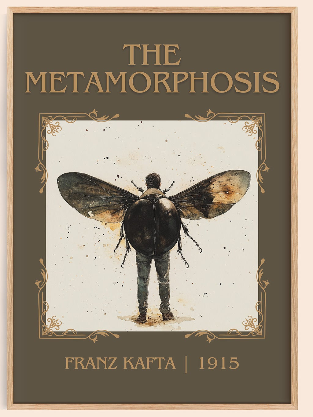 Metamorphosis classic book art book poster by Frank Kafka – framed literary art print