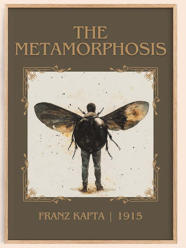 Metamorphosis classic book art book poster by Frank Kafka – framed literary art print