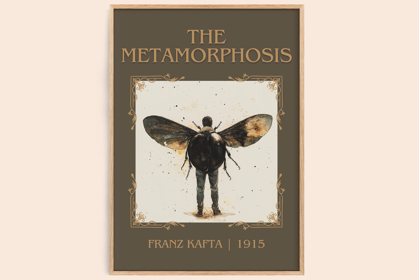 Metamorphosis classic book art book poster by Frank Kafka – framed literary art print