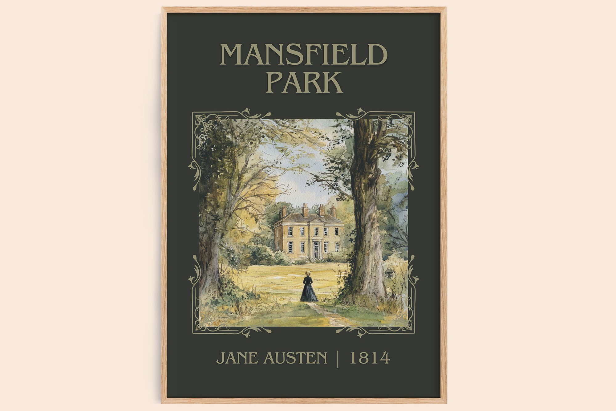 Mansfield Park classic book art book poster by Jane Austen – framed literary art print
