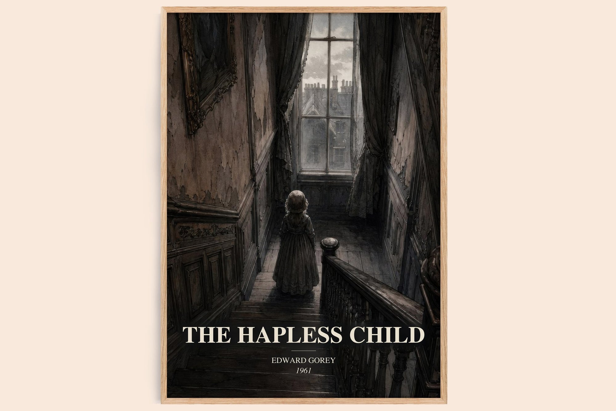 The Hapless Child watercolour book poster by Edward Gorey – framed literary art print