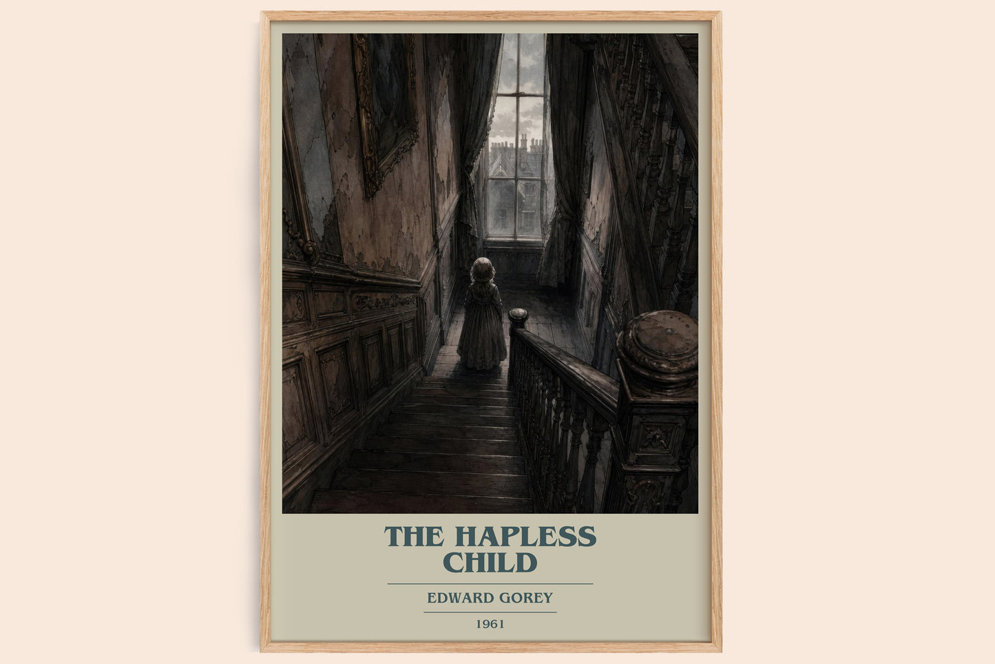 The Hapless Child book cover book poster by Edward Gorey – framed literary art print