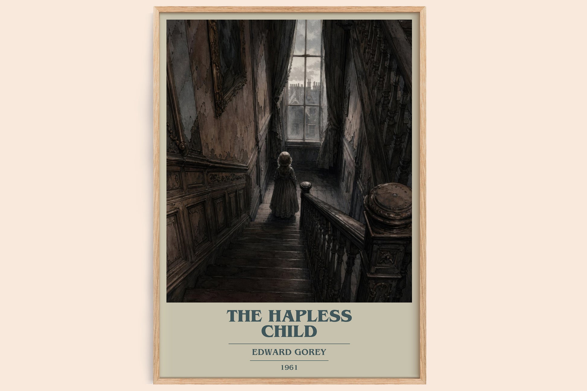 The Hapless Child book cover book poster by Edward Gorey – framed literary art print