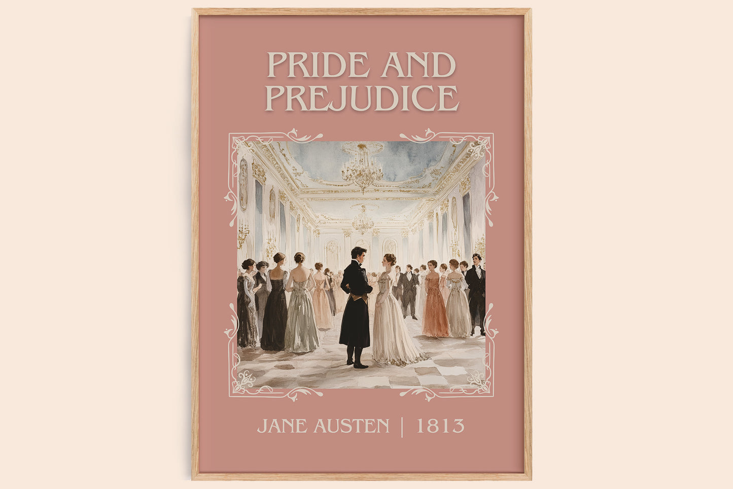 Pride and Prejudice classic book art book poster by Jane Austen – framed literary art print