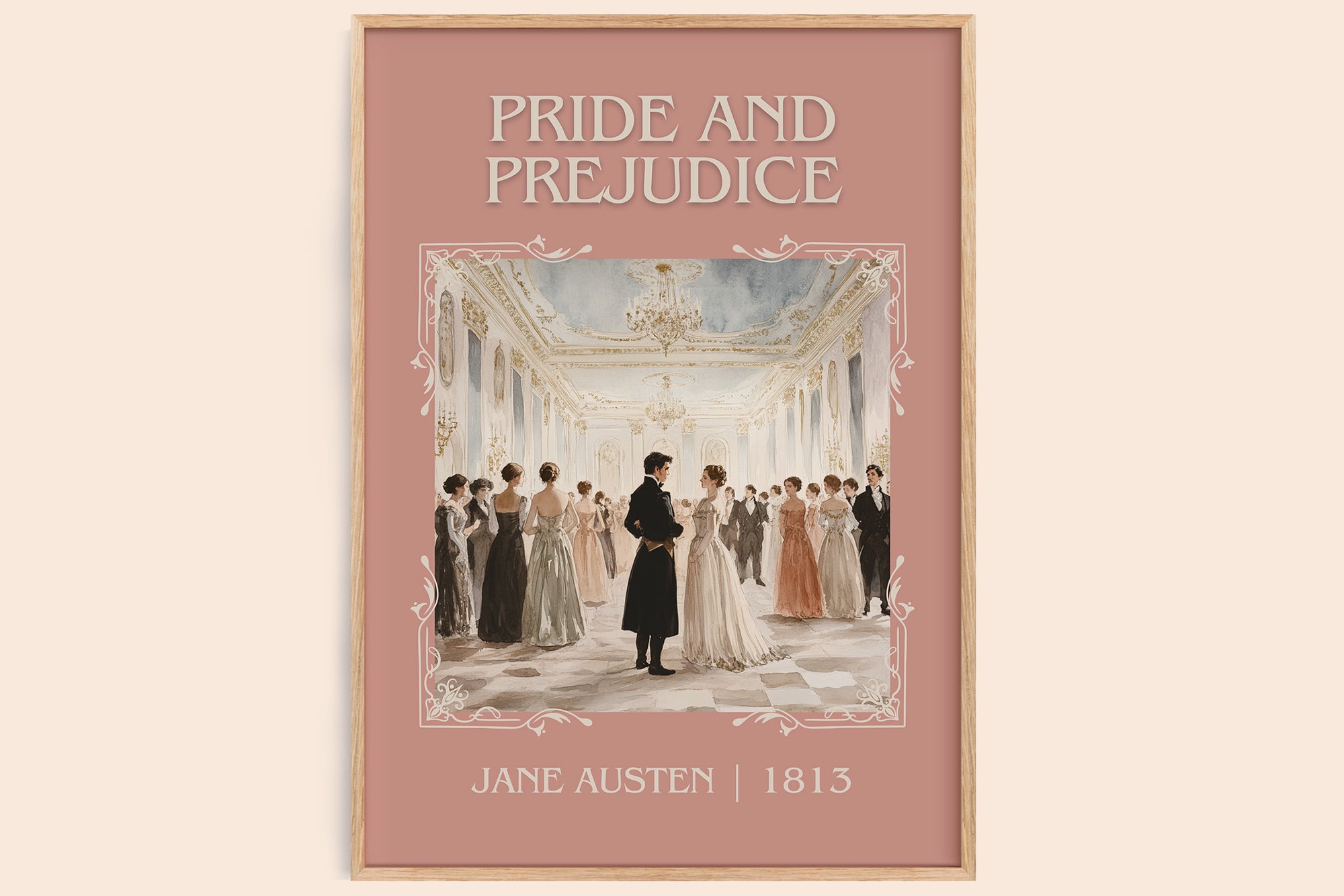 Pride and Prejudice classic book art book poster by Jane Austen – framed literary art print