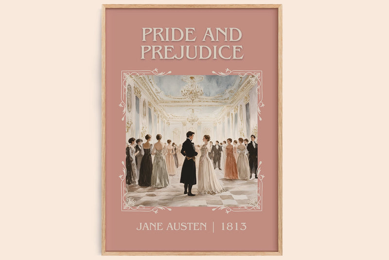 Pride and Prejudice classic book art book poster by Jane Austen – framed literary art print