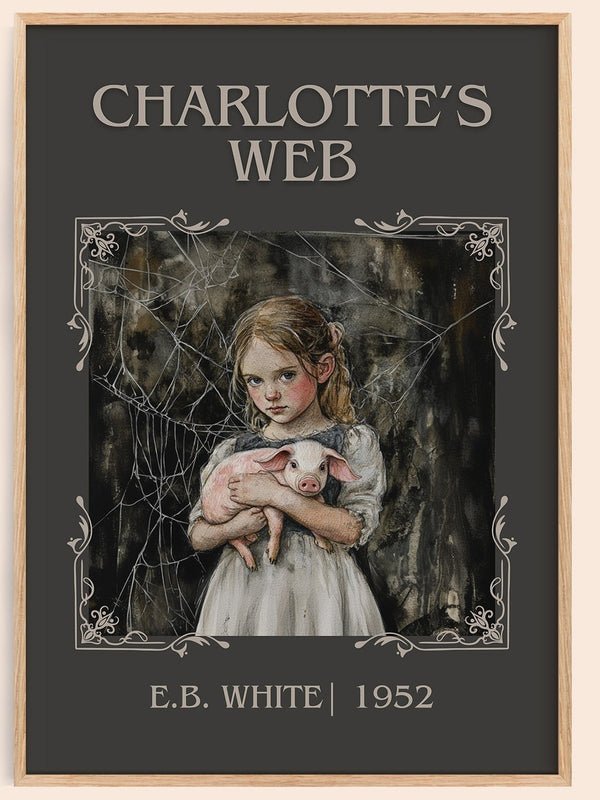 Charlotte's Web classic book art book poster by E B White – framed literary art print
