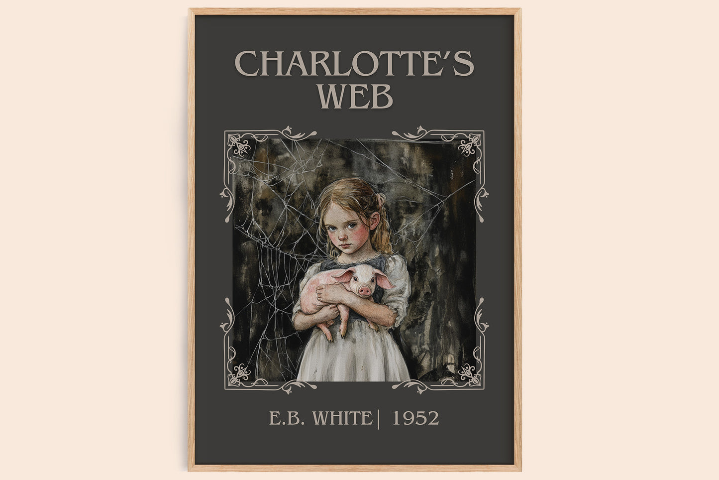 Charlotte's Web classic book art book poster by E B White – framed literary art print
